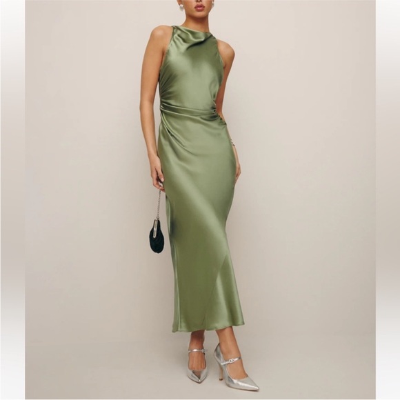 NWT Reformation Casette Silk Dress - Picture 2 of 12